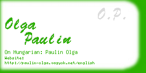 olga paulin business card